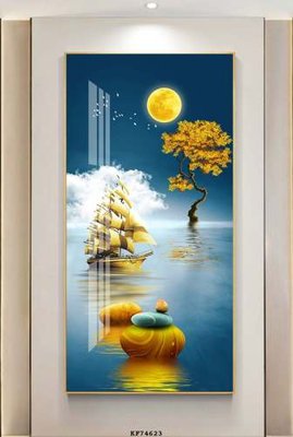 File tranh File tranh hiện đại pha lê gương KF74623 (gốc) chủ đề trừu tượng