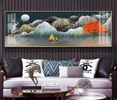 File tranh File tranh hiện đại pha lê gương KF74786 (bản gốc) in lụa 3D