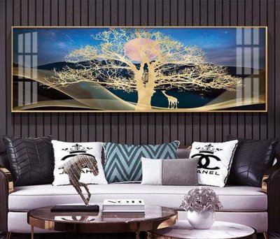 File tranh File tranh hiện đại pha lê gương KF74795 (gốc) in trên kính