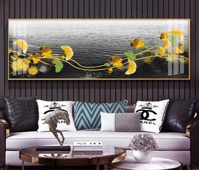 File in mica File tranh hiện đại pha lê gương KF74921 (bản gốc) làm vách ngăn