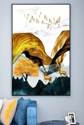 File in trần File tranh hiện đại pha lê gương KF74923 (bản gốc) hoa văn