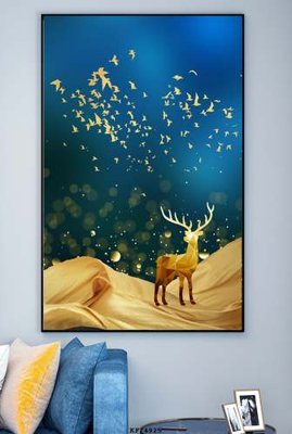 File tranh File tranh hiện đại pha lê gương KF74925 (gốc) chủ đề động vật