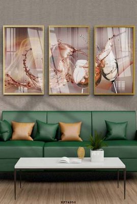 File in lụa File tranh hiện đại pha lê gương KF74950 (hoa văn) File tranh hiện đại pha lê gương KF74950