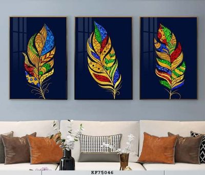 File in lụa File tranh hiện đại pha lê gương KF75046 (tân cổ điển) File tranh hiện đại pha lê gương KF75046