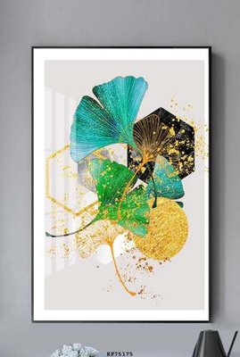 File gốc File tranh hiện đại pha lê gương KF75175 (in lụa) hoa văn cổ điển