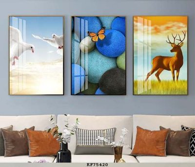 File tranh File tranh hiện đại pha lê gương KF75420 (gốc) phong cách tối giản