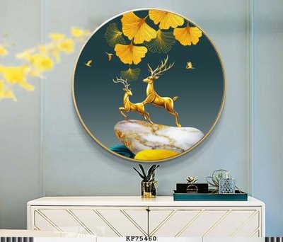 File gốc File tranh hiện đại pha lê gương KF75460 (in lụa) hoa văn cổ điển