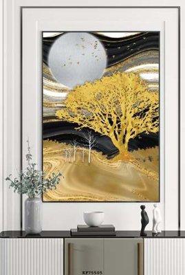 File tranh File tranh hiện đại pha lê gương KF75505 (ảnh gốc) in trần xuyên sáng