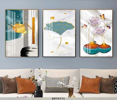 File in trần File tranh hiện đại pha lê gương KF75771 (bản gốc) mây trời