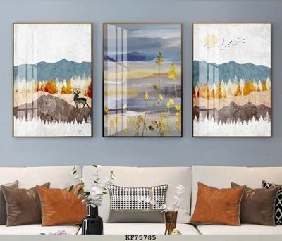 File in lụa File tranh hiện đại pha lê gương KF75785 (hoa văn) File tranh hiện đại pha lê gương KF75785