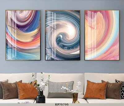 Hình ảnh file gốc in trần nhà File tranh hiện đại pha lê gương KF75795