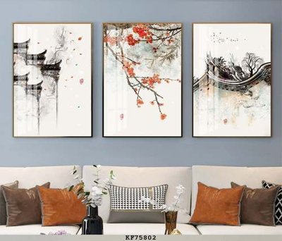 File gốc File tranh hiện đại pha lê gương KF75802 (in tráng gương) ốp tường