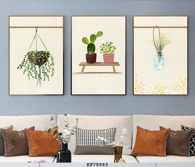 File in mica File tranh hiện đại pha lê gương KF75883 (bản gốc) làm vách ngăn