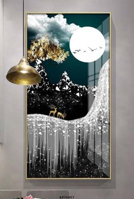 File in trần File tranh hiện đại pha lê gương KF75957 (bản gốc) trời sao