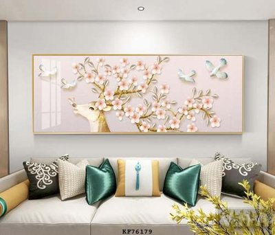 File in trần File tranh hiện đại pha lê gương KF76179 (file gốc) hoa văn 3D