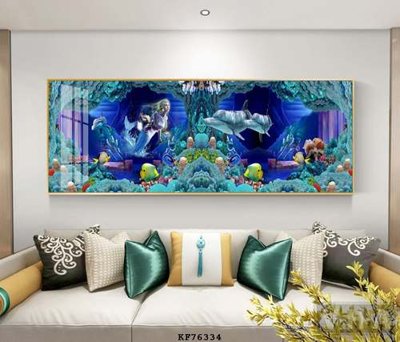 File in trần File tranh hiện đại pha lê gương KF76334 (bản gốc) mây trời