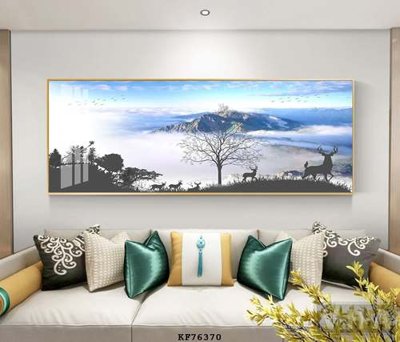 File in trần File tranh hiện đại pha lê gương KF76370 (bản gốc) mây trời