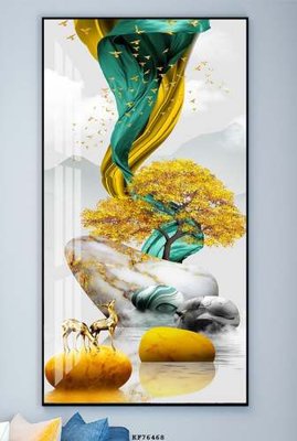 File gốc in ấn File tranh hiện đại pha lê gương KF76468 chuẩn màu CMYK