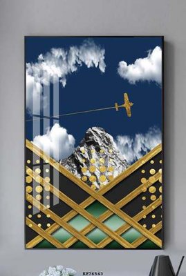 File tranh File tranh hiện đại pha lê gương KF76543 (gốc) phong cách tối giản