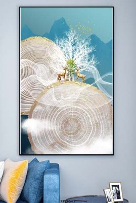 File tranh File tranh hiện đại pha lê gương KF76563 (bản gốc) treo quán cafe