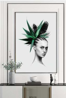 File gốc File tranh hiện đại pha lê gương KF76795 (in lụa) hoa văn cổ điển