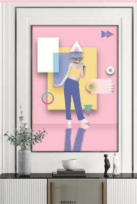 File PSD File tranh hiện đại pha lê gương KF76831 (bản gốc) đã tách nền