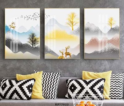 File in trần File tranh hiện đại pha lê gương KF77022 (bản gốc) phong cảnh