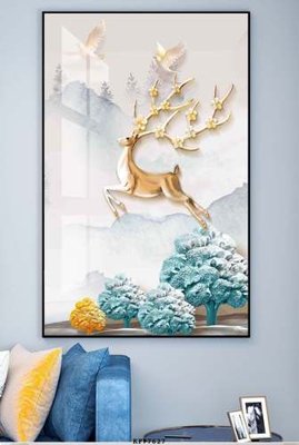 File in trần File tranh hiện đại pha lê gương KF77627 (bản gốc) bầu trời