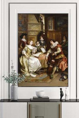 File in mica File tranh hiện đại pha lê gương KF77770 (bản gốc) làm vách ngăn