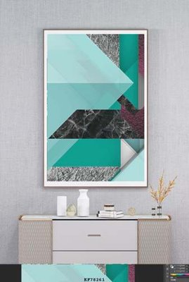 File in trần File tranh hiện đại pha lê gương KF78261 (bản gốc) mây trời