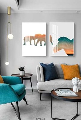 File gốc File tranh hiện đại pha lê gương KF78423 (in lụa) tranh mã đáo