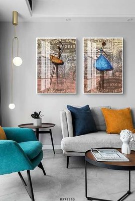 File in lụa File tranh hiện đại pha lê gương KF78553 (tân cổ điển) File tranh hiện đại pha lê gương KF78553