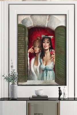 File in mica File tranh hiện đại pha lê gương KF78872 (bản gốc) làm vách ngăn
