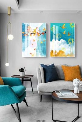 File gốc in tráng gương File tranh hiện đại pha lê gương KF79550 chi tiết