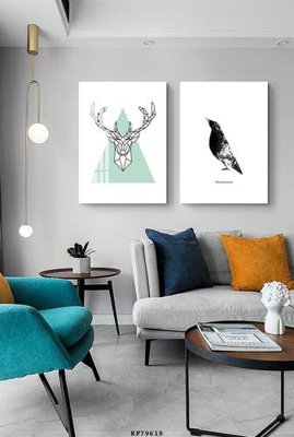 File tranh File tranh hiện đại pha lê gương KF79619 (gốc) in vải canvas