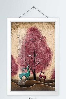 File tranh File tranh hiện đại pha lê gương KF80029 (bản gốc) trang trí văn phòng