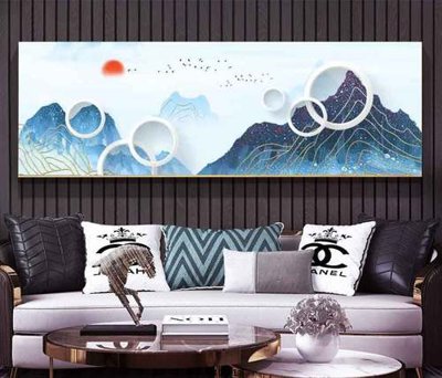 File in trần File tranh hiện đại pha lê gương KF80218 (bản gốc) đại dương