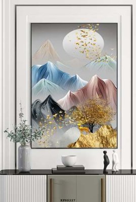 File tranh File tranh hiện đại pha lê gương KF80227 (bản gốc) treo phòng ăn