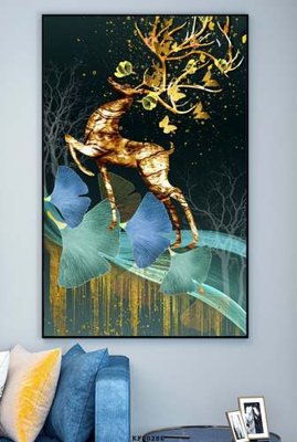 Tải file File tranh hiện đại pha lê gương KF80286 (gốc) chủ đề phong thủy