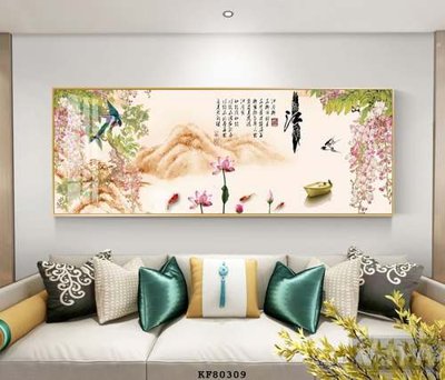 File in lụa File tranh hiện đại pha lê gương KF80309 (chất lượng cao) File tranh hiện đại pha lê gương KF80309