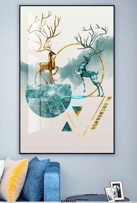 File in mica File tranh hiện đại pha lê gương KF80353 (bản gốc) làm vách ngăn