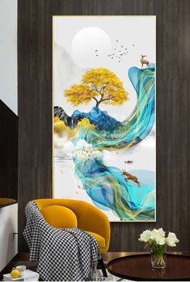 Ảnh mô tả file gốc in mica File tranh hiện đại pha lê gương KF80377