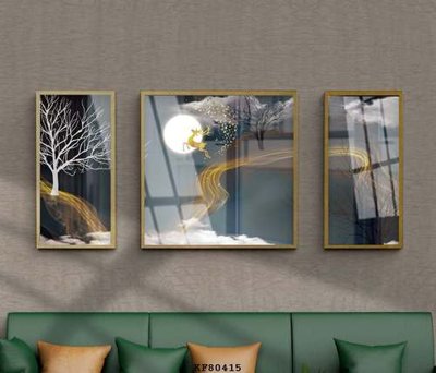 File in trần File tranh hiện đại pha lê gương KF80415 (file gốc) xuyên sáng