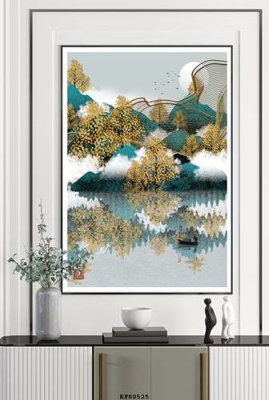 File gốc File tranh hiện đại pha lê gương KF80525 (in lụa) trang trí tường