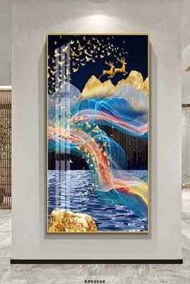 File tranh in trần File tranh hiện đại pha lê gương KF80588 (ảnh gốc siêu nét)