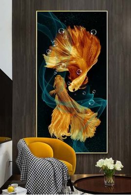 File tranh File tranh hiện đại pha lê gương KF80763 (gốc) in vải canvas