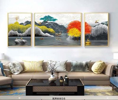 File in lụa File tranh hiện đại pha lê gương KF80835 (phong cảnh) File tranh hiện đại pha lê gương KF80835