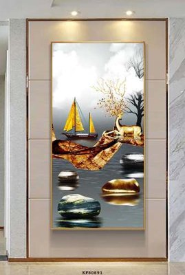 File in mica File tranh hiện đại pha lê gương KF80891 (bản gốc) sắc sảo