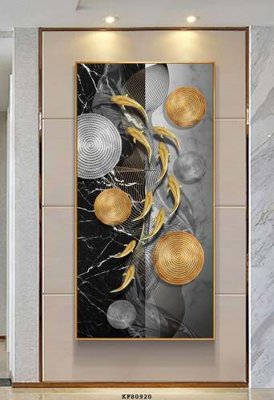 File in trần File tranh hiện đại pha lê gương KF80920 (bản gốc) mây trời