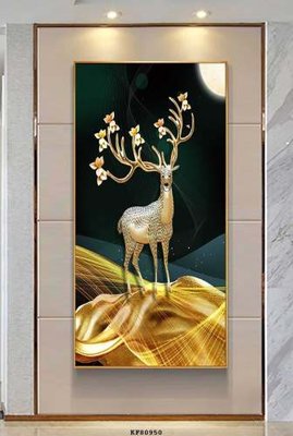 File gốc in ấn File tranh hiện đại pha lê gương KF80950 độ phân giải cao